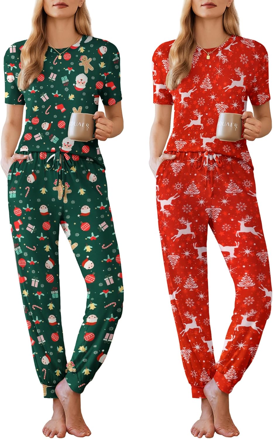 Ekouaer Womens Pajama Sets Soft Loungewear with Pockets