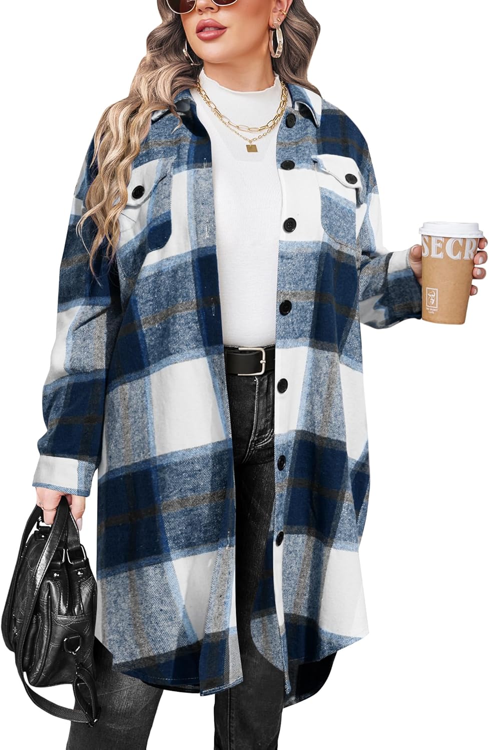 Plus Size Flannel Plaid Shirts for Women - Stylish and Versatile