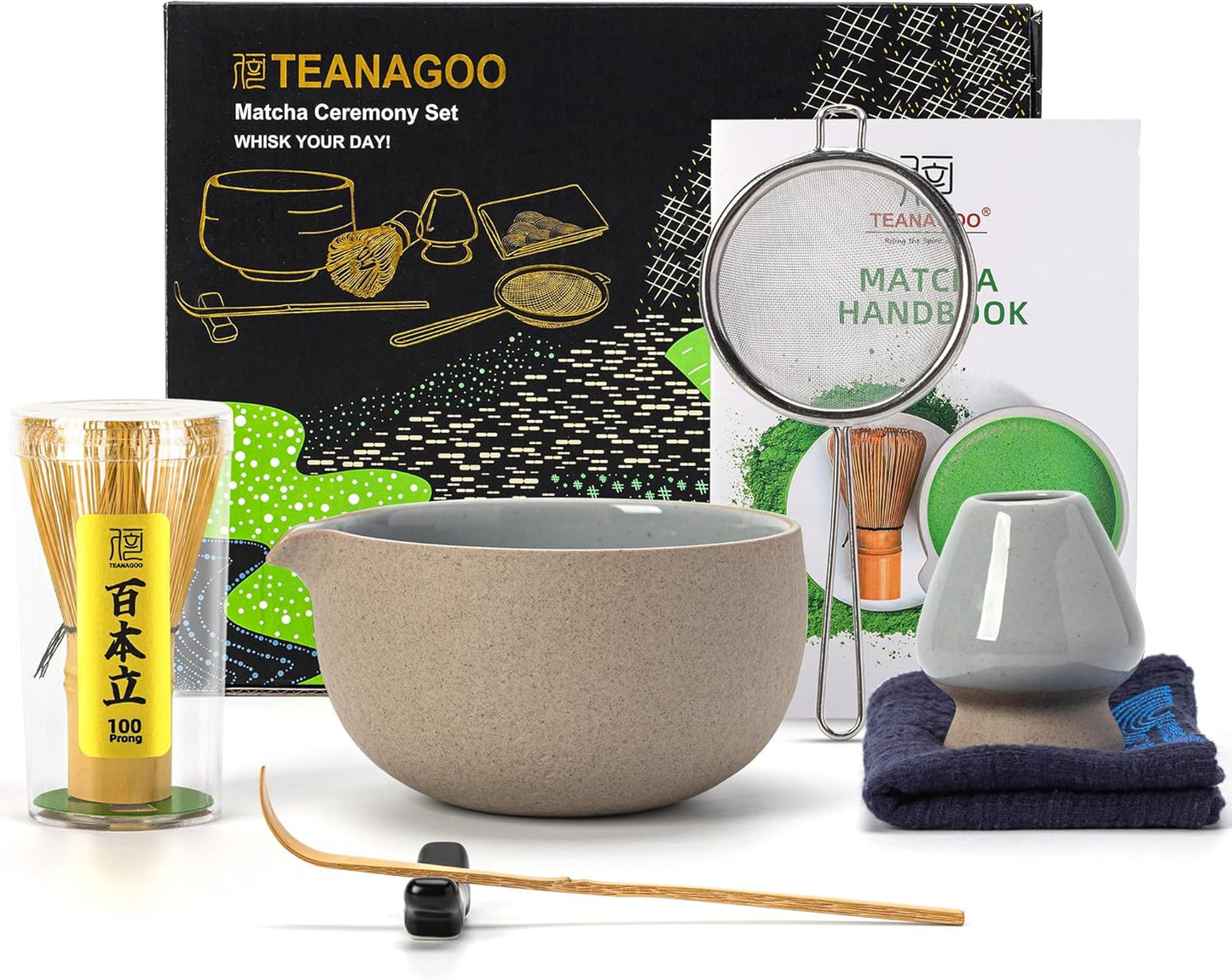 TEANAGOO Matcha Whisk Set - Complete 7-Piece Matcha Kit