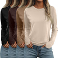 Women's Long Sleeve Thumb Hole Shirts 4 Pack - Soft Cotton Blend