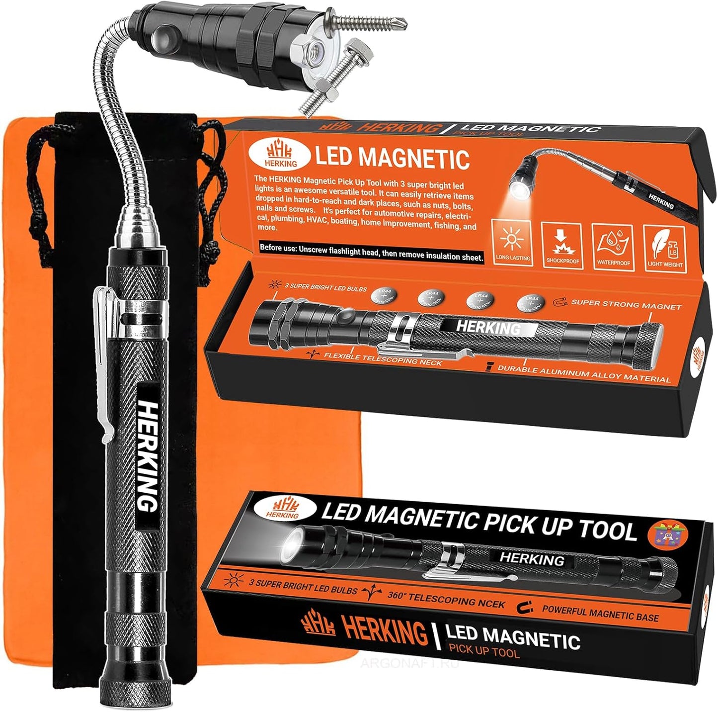 Telescoping Magnet Flashlight - Illuminate & Retrieve Easily!