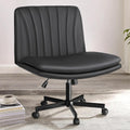 PUKAMI Criss Cross Chair with Wheels - Wide PU Leather Seat