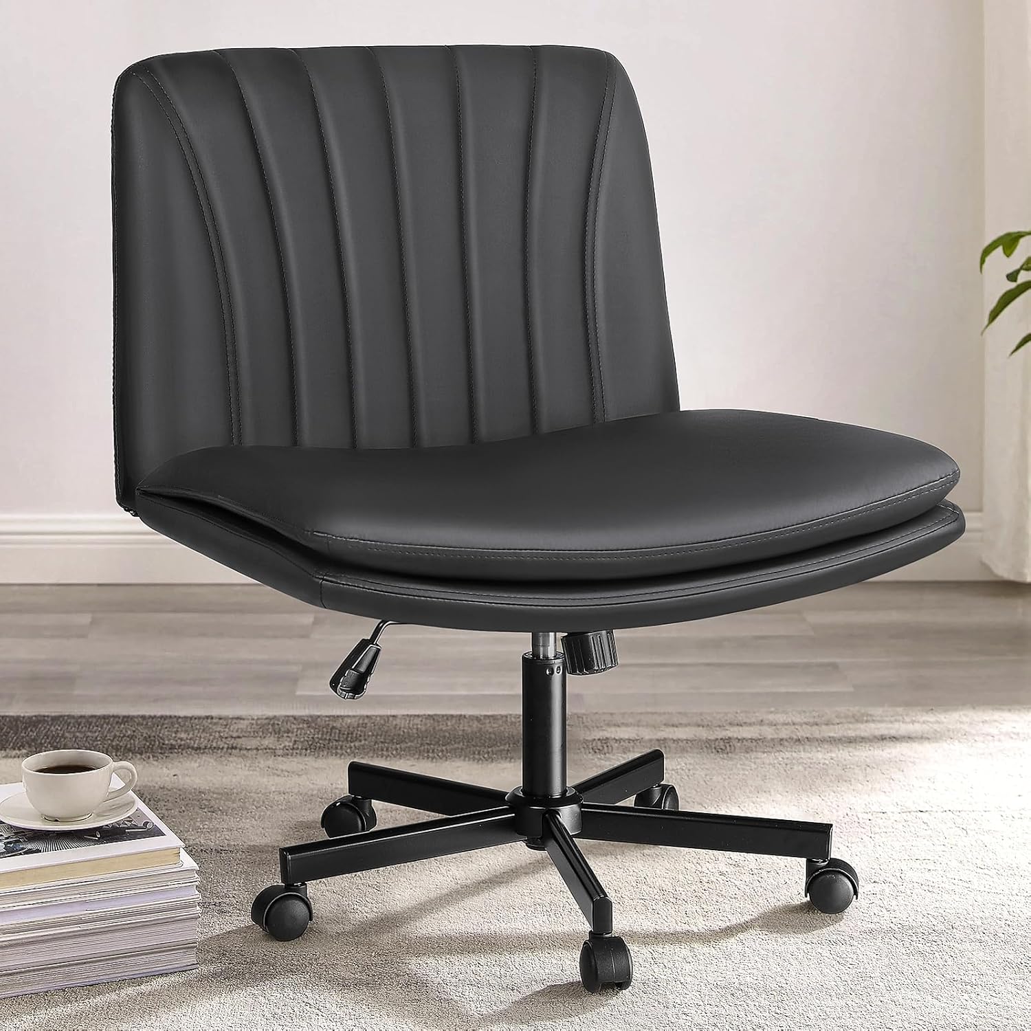 PUKAMI Criss Cross Chair with Wheels for Modern Home Office