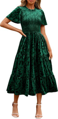 Elegant Simplee Velvet Dress for Women with Floral Design