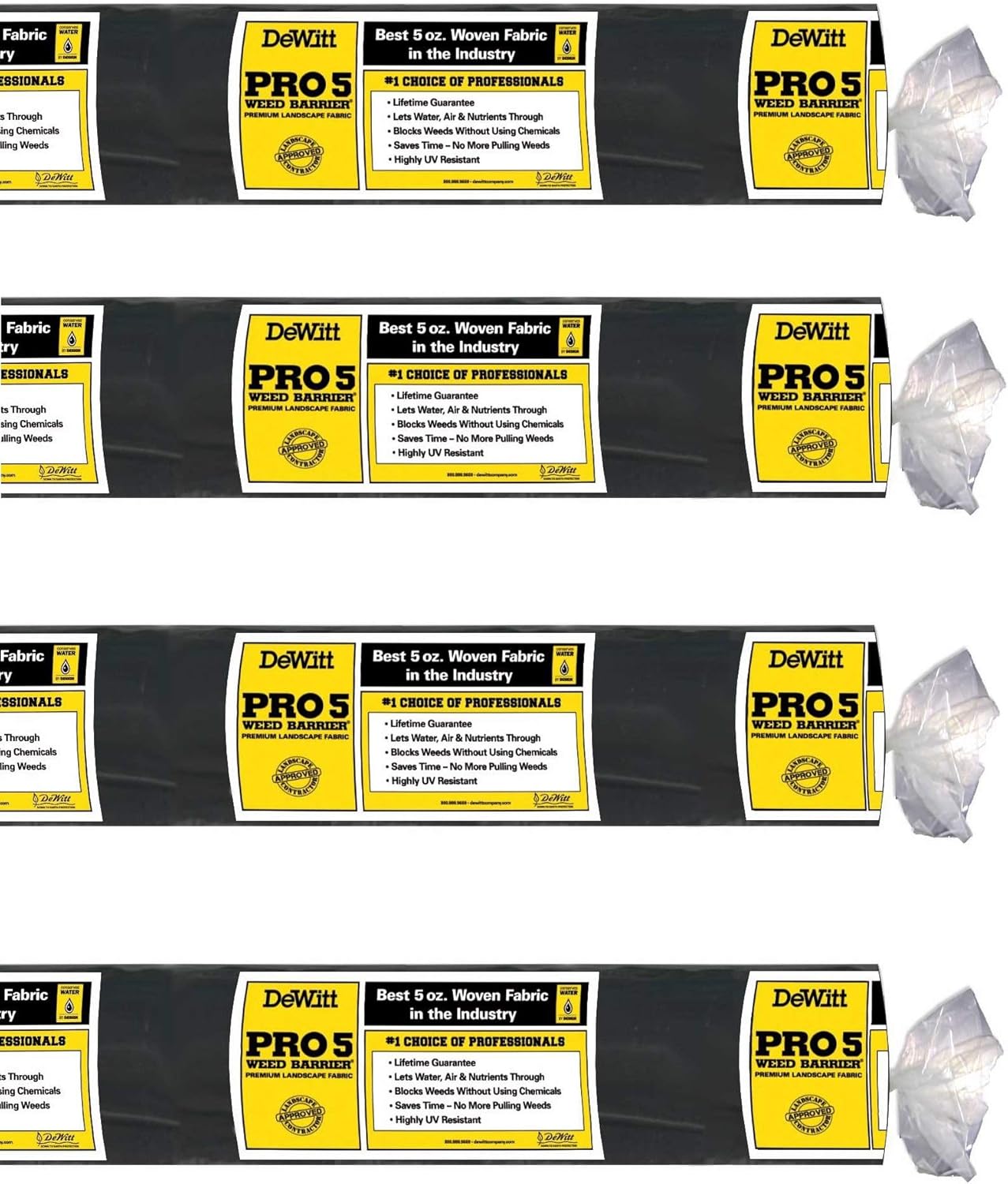 Dewitt 6 x 250 Foot Weed Barrier Landscape Fabric for Gardens