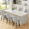 Swivel Bar Stools with Backs 24 in Counter Height - Comfortable Linen
