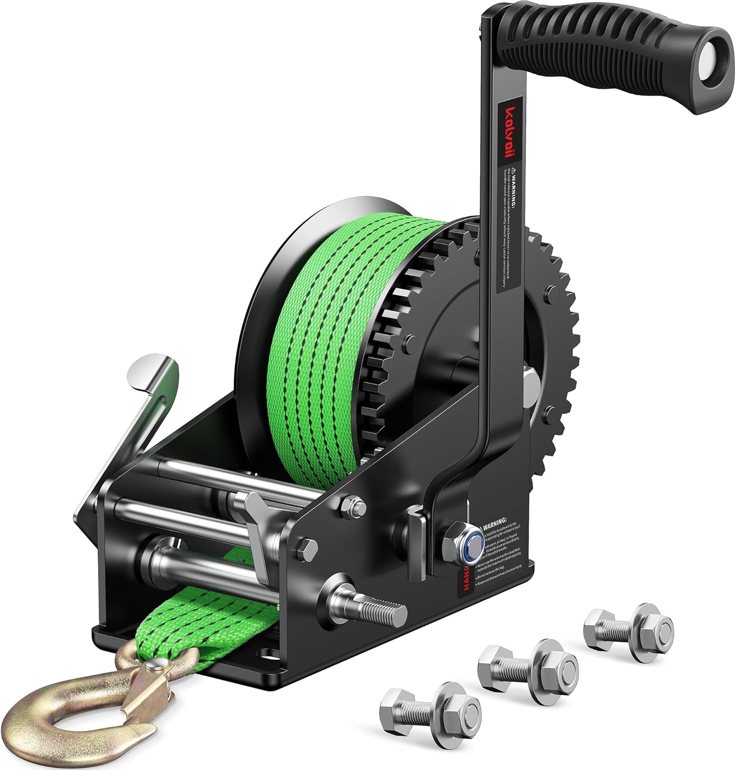 Kolvoii 3500lbs Boat Trailer Winch with 33FT Strap for Heavy Duty