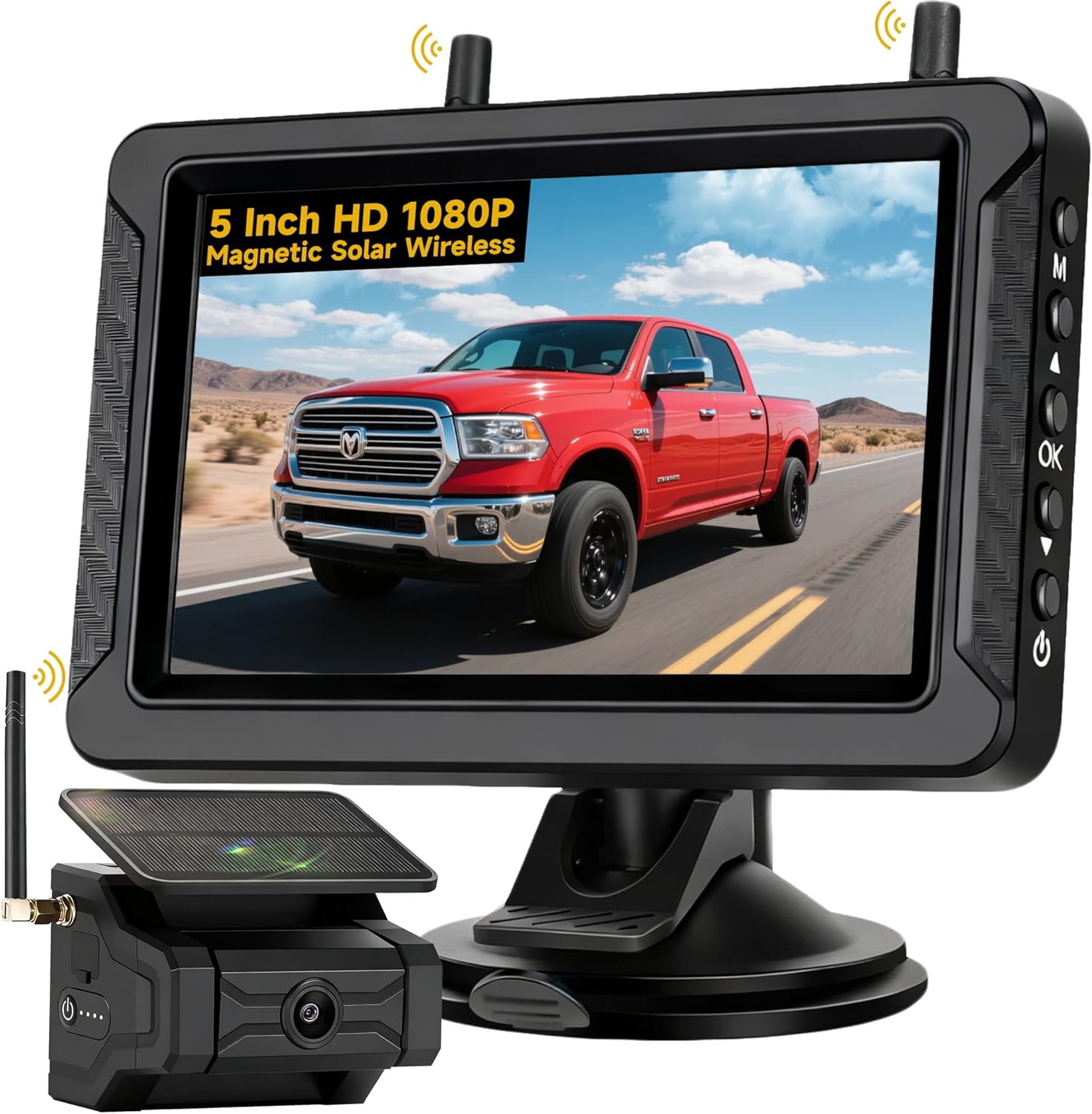 Magnetic Solar Wireless Backup Camera for Truck and RV Use