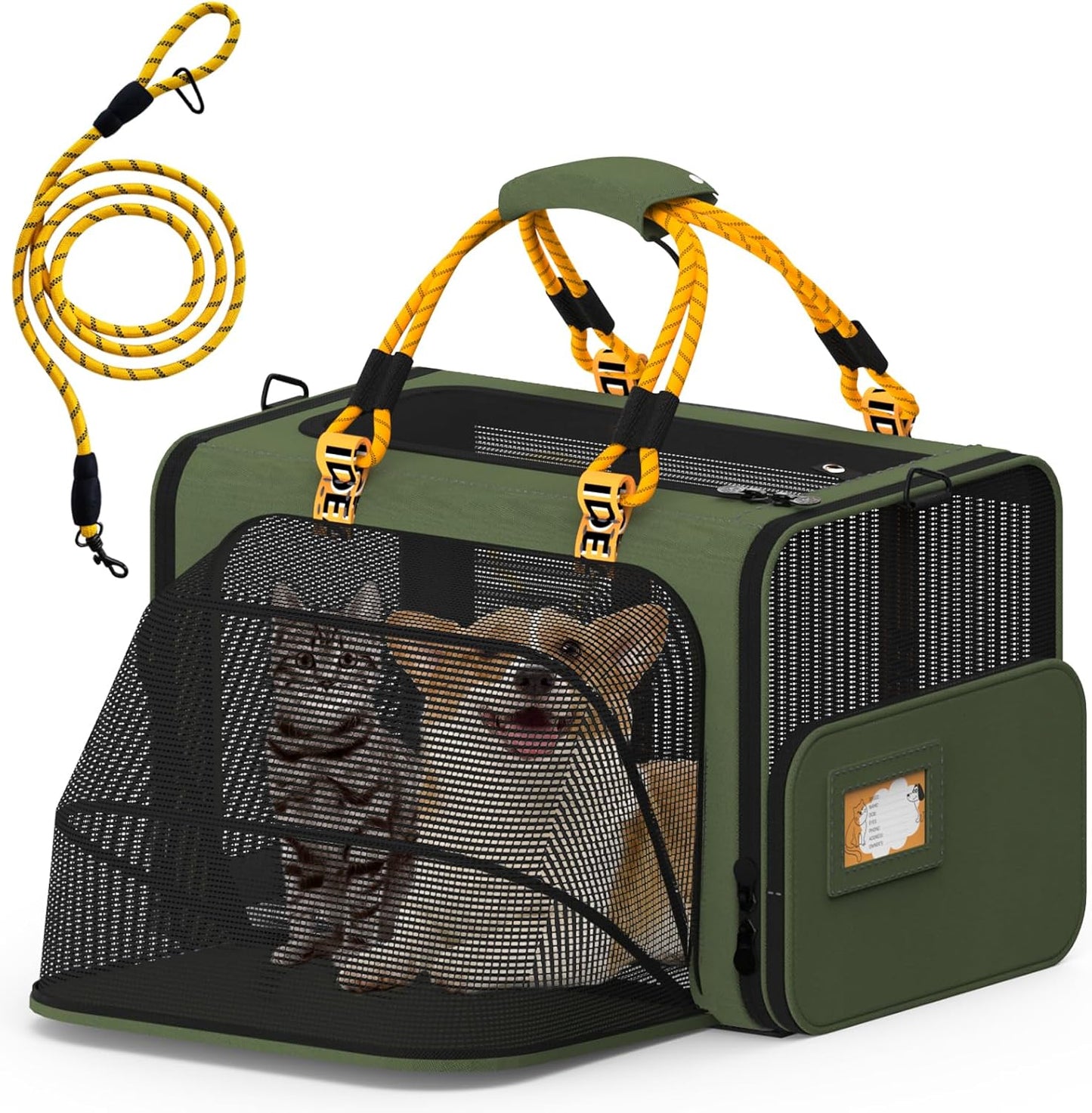 Expandable Large Pet Carrier for Cats and Small Dogs Travel
