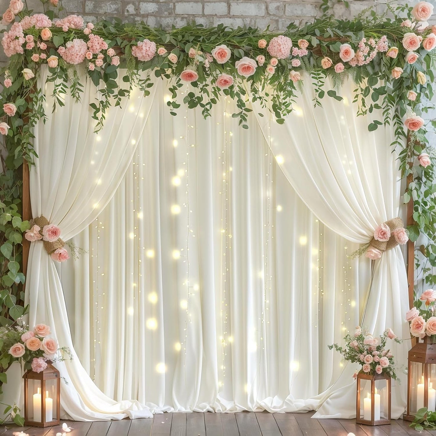 PARTISKY Cream White Backdrop Curtains: Wrinkle-Free Glamour!