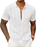 Mens Knit Button Down Shirts for Men - Vintage Beach Polo