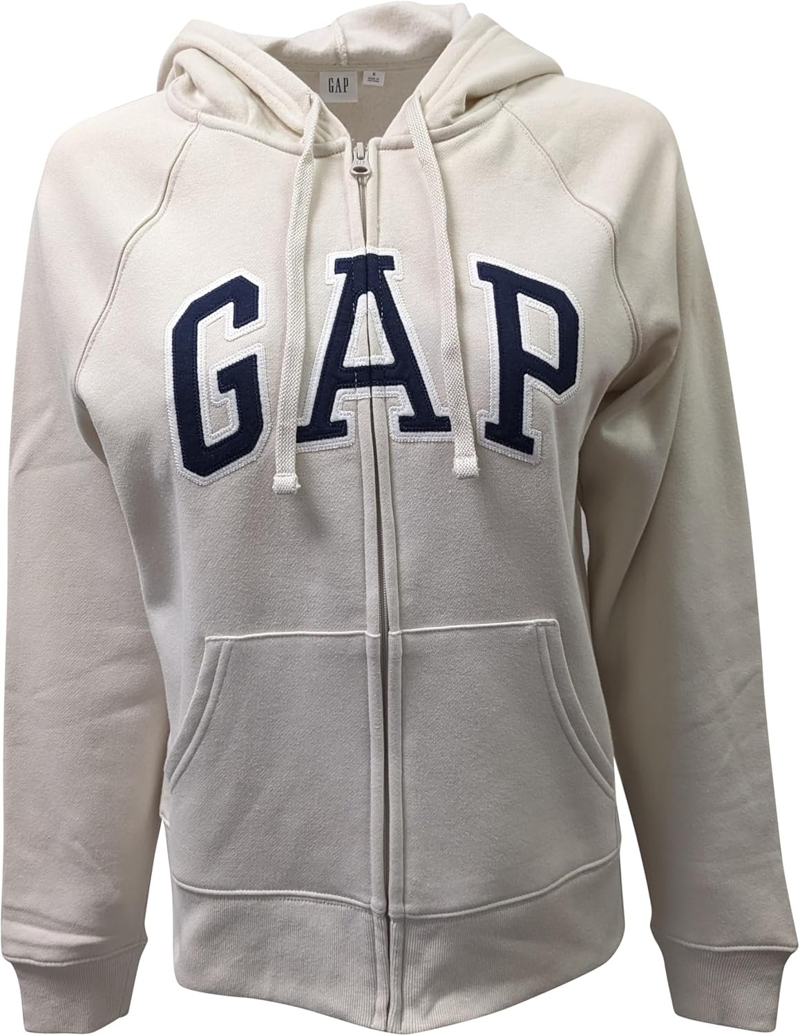GAP Women's XXL Fleece Hoodie - Navy Logo Beige