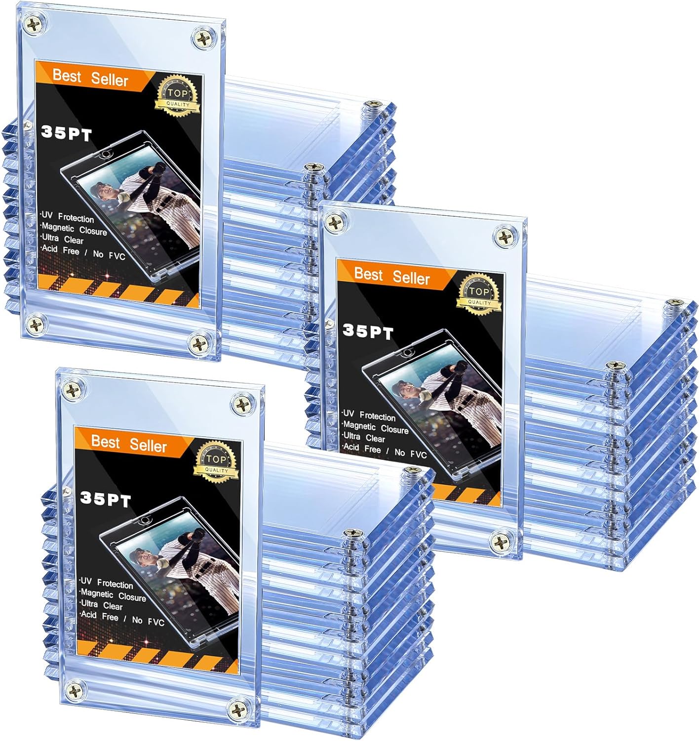 25 Pieces Acrylic Card Holder Set for Trading Card Protection