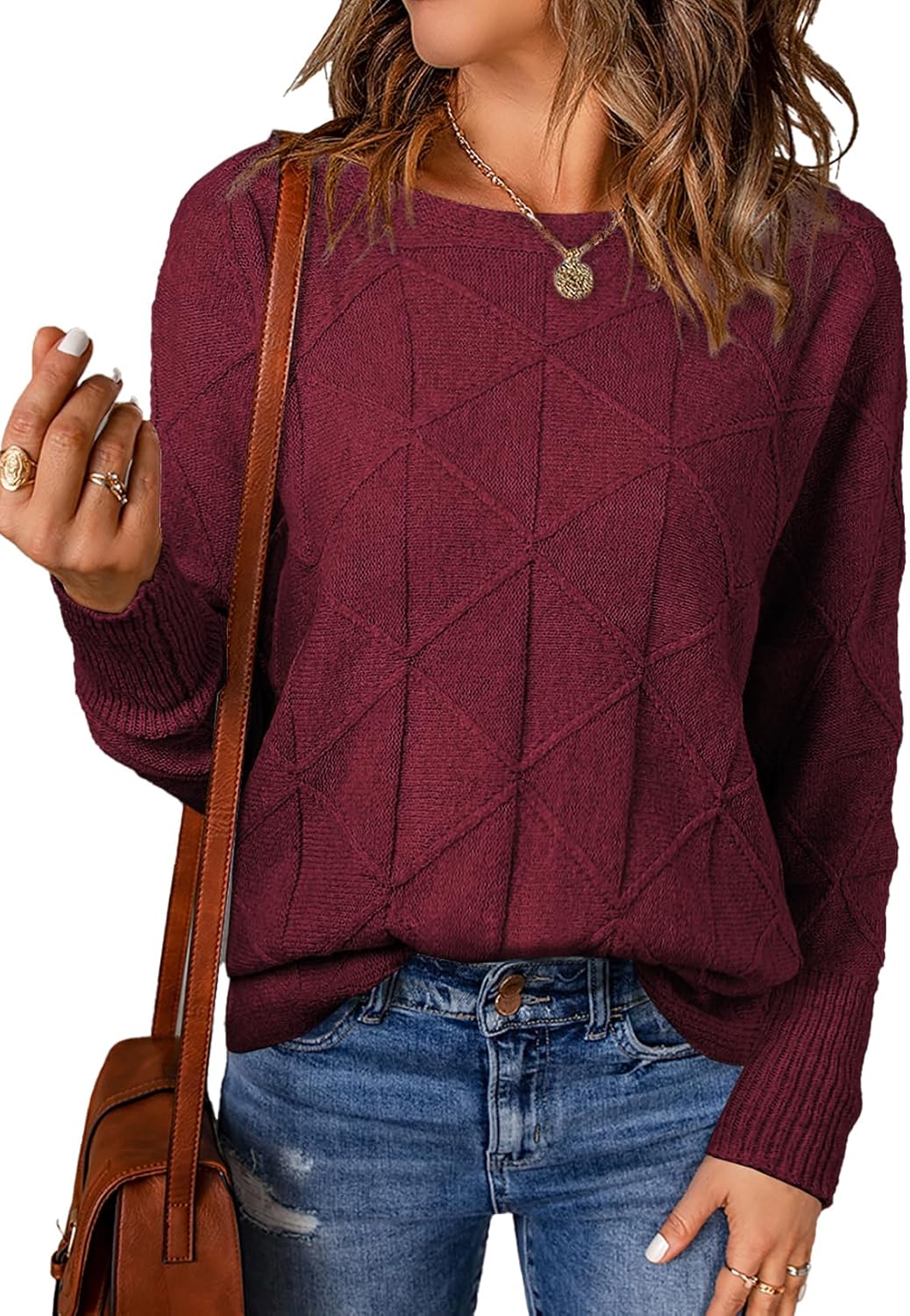 EVALESS Casual Crewneck Sweaters for Women Fall Winter 2025
