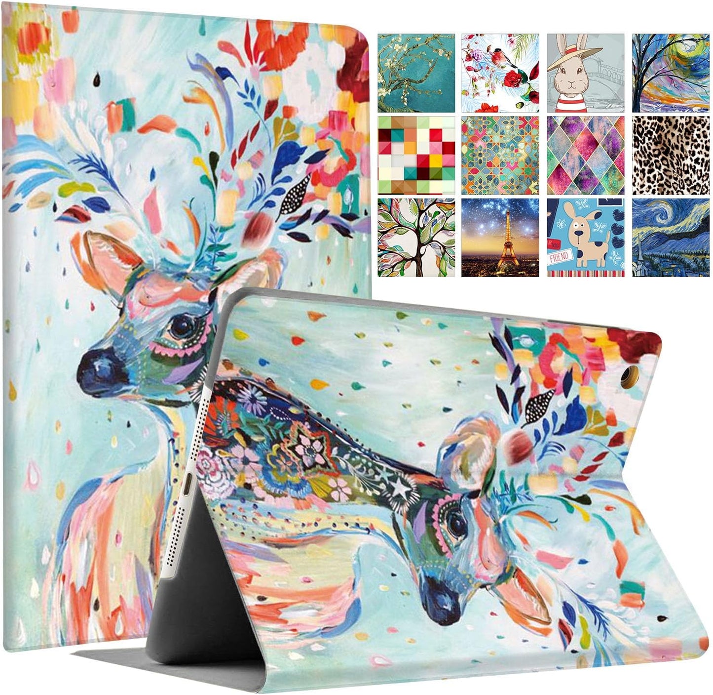 DuraSafe iPad Air Folio Case with Deer Print for Full Protection