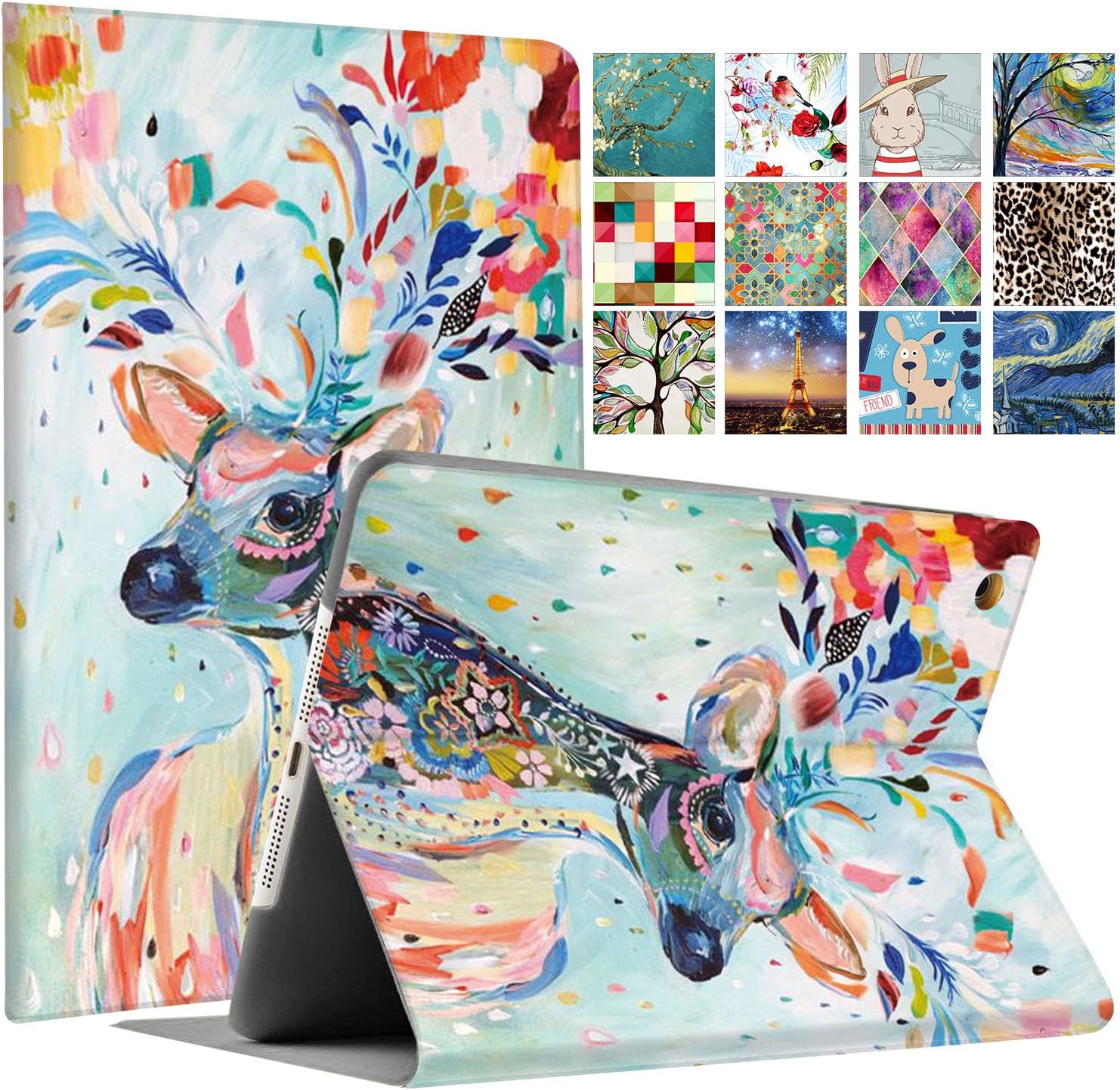 DuraSafe iPad Air Folio Case with Deer Print for Full Protection