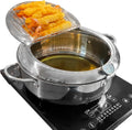 Deep Fryer Pot with Lid, 11in Extra Large Tempura Frying Pot