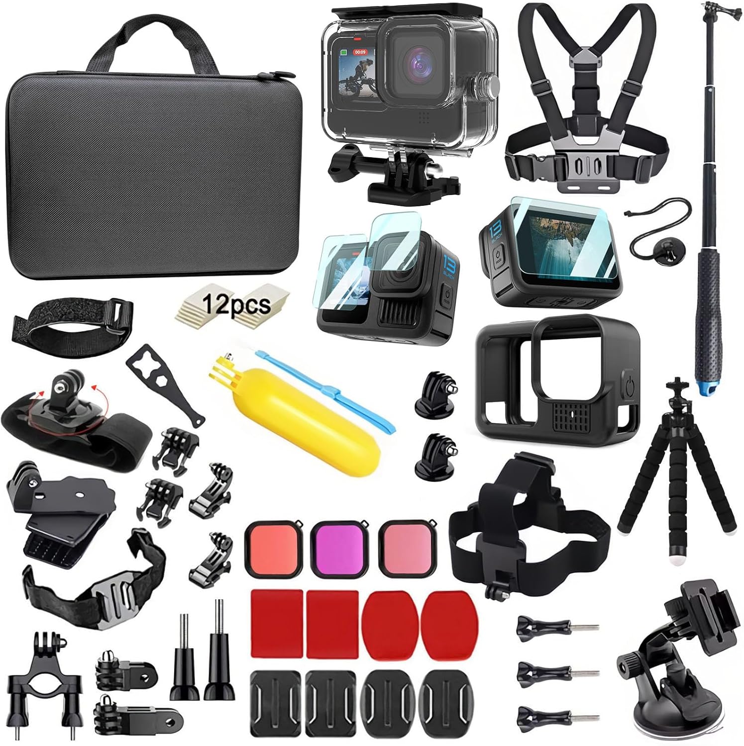 GoPro Hero 13 Accessories Kit with Waterproof Case and More