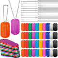 Military Dog Tags 200 Pc Set - Blank Aluminum Tags with Chains