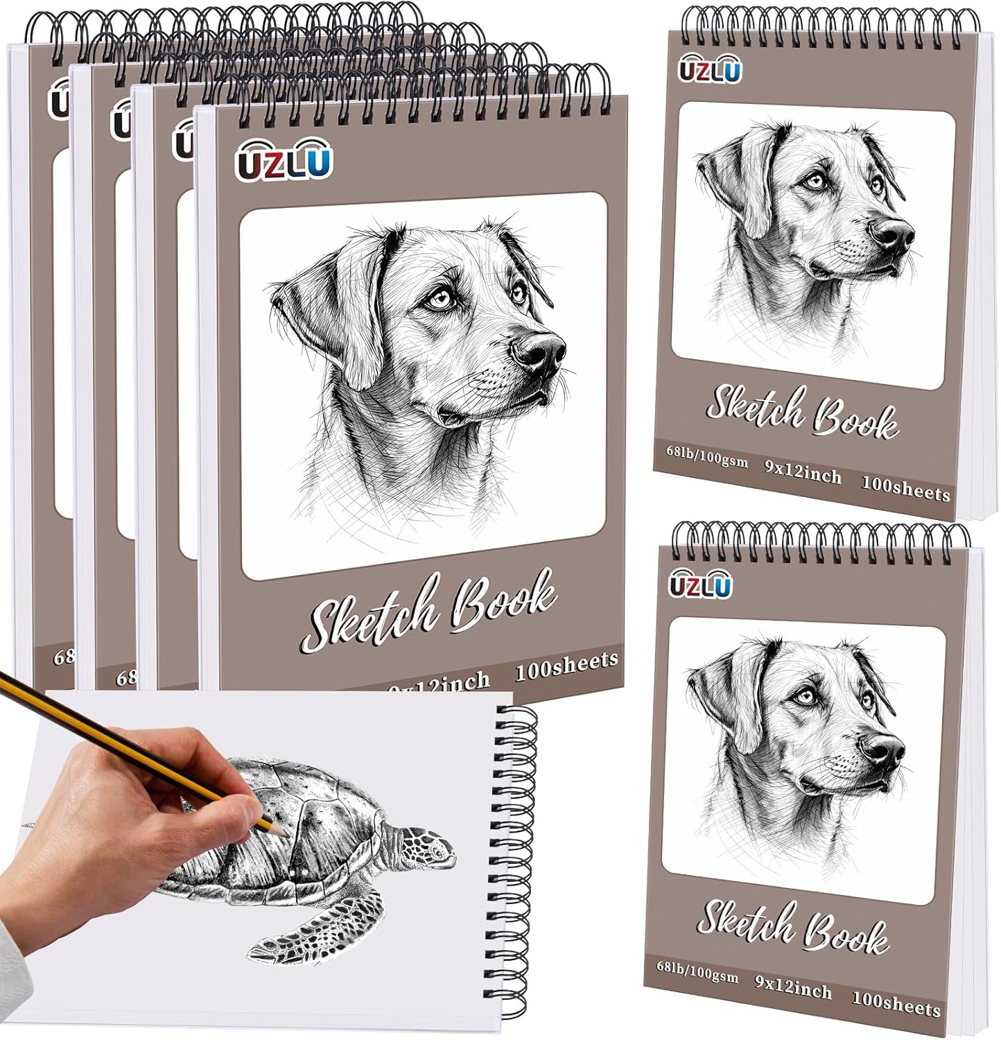 6 Pcs 9 x 12 In Sketchbook Bulk for Drawing and Art Supplies