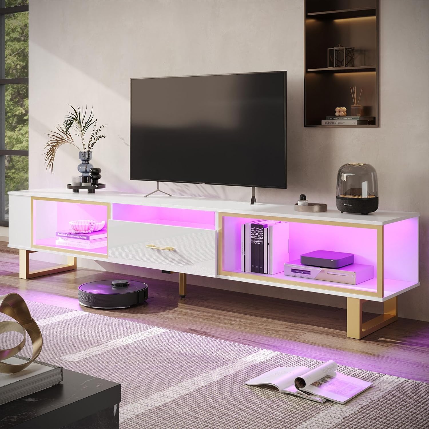 Modern High Gloss TV Stand - Stylish Entertainment Center