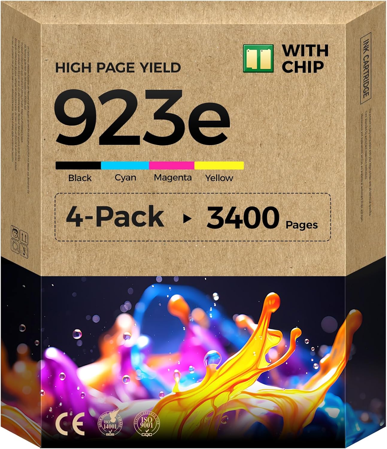 High Yield 923XL Ink Cartridges 4-Pack for HP Printers