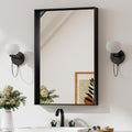 Keonjinn Black Mirror 20 x 30 in Brushed Framed Rectangle - Modern