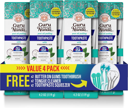 Hydroxyapatite Toothpaste for Sensitive Teeth - 4 Pack Kit