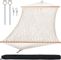 Hammock Traditional Rope Double Hammock with Hardwood Spreader Bar