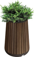 Keter Signature Conic 28.5 in Round Wood-Look Planter - Self-Watering