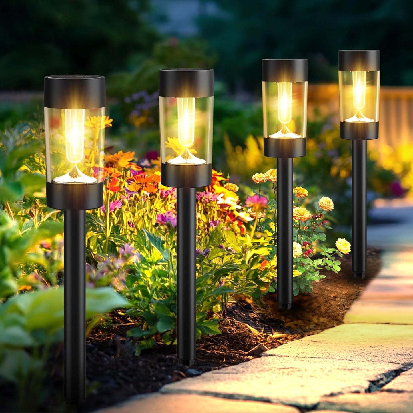 Solar Lights Outdoor 12 Pack Waterproof Landscape Lighting