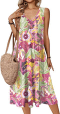 Zeagoo Women's Casual Midi Swing Dress with Pockets for Summer Fun