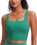 CRZ YOGA Butterluxe Womens Square Neck Longline Sports Bra - Soft Cups