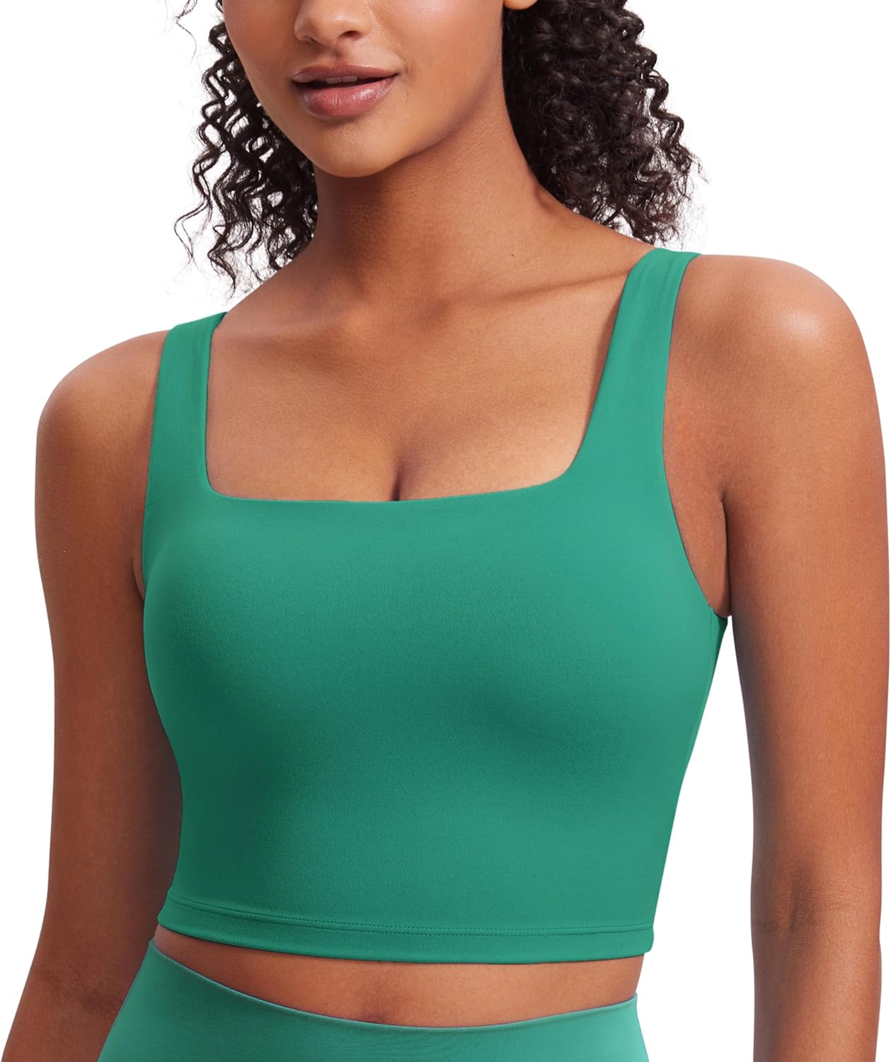 CRZ YOGA Butterluxe Womens Square Neck Longline Sports Bra Review