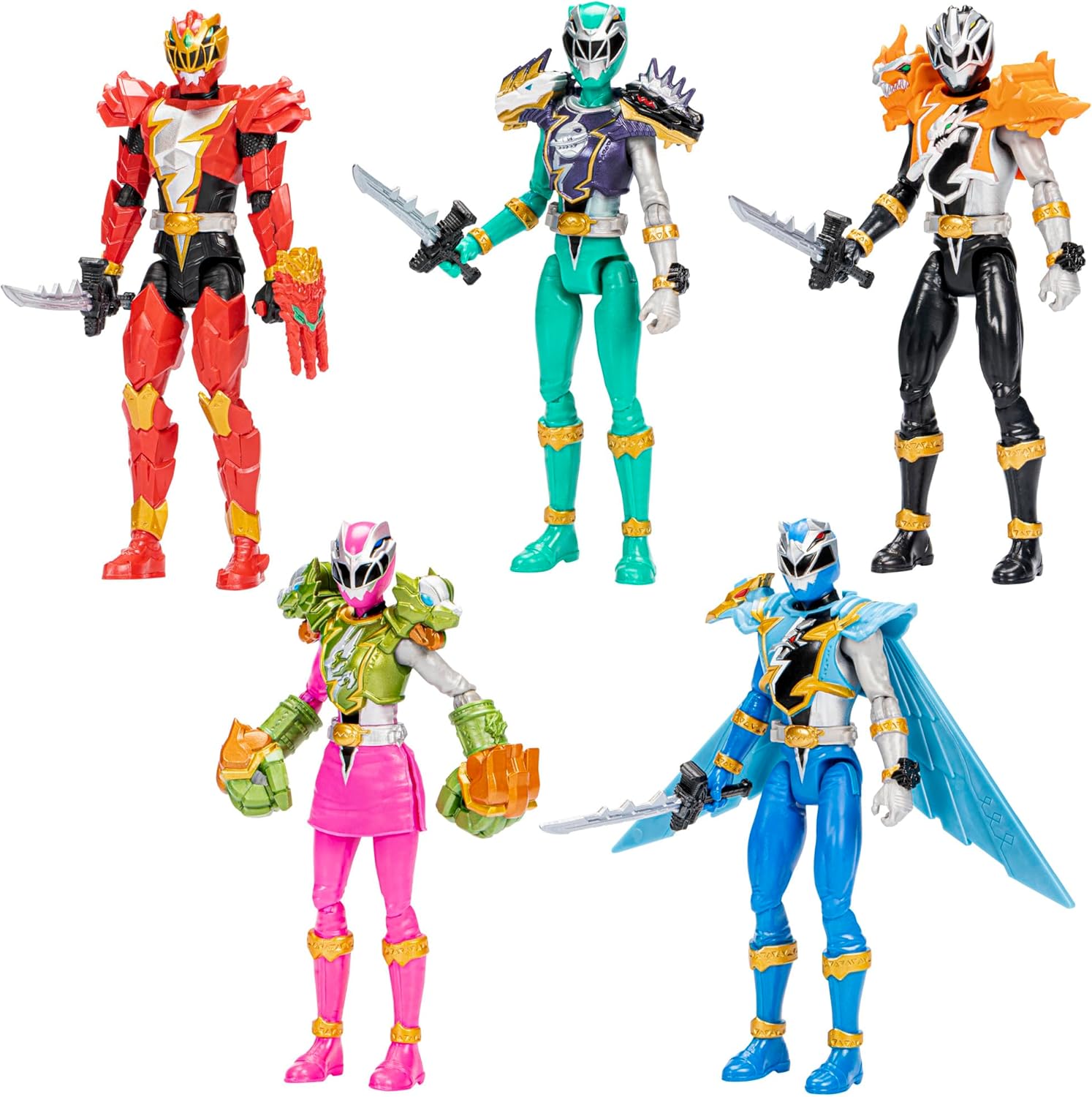 Power Rangers Dino Fury 6-Inch Action Figures, Team Up Pack - Epic Play for Kids!