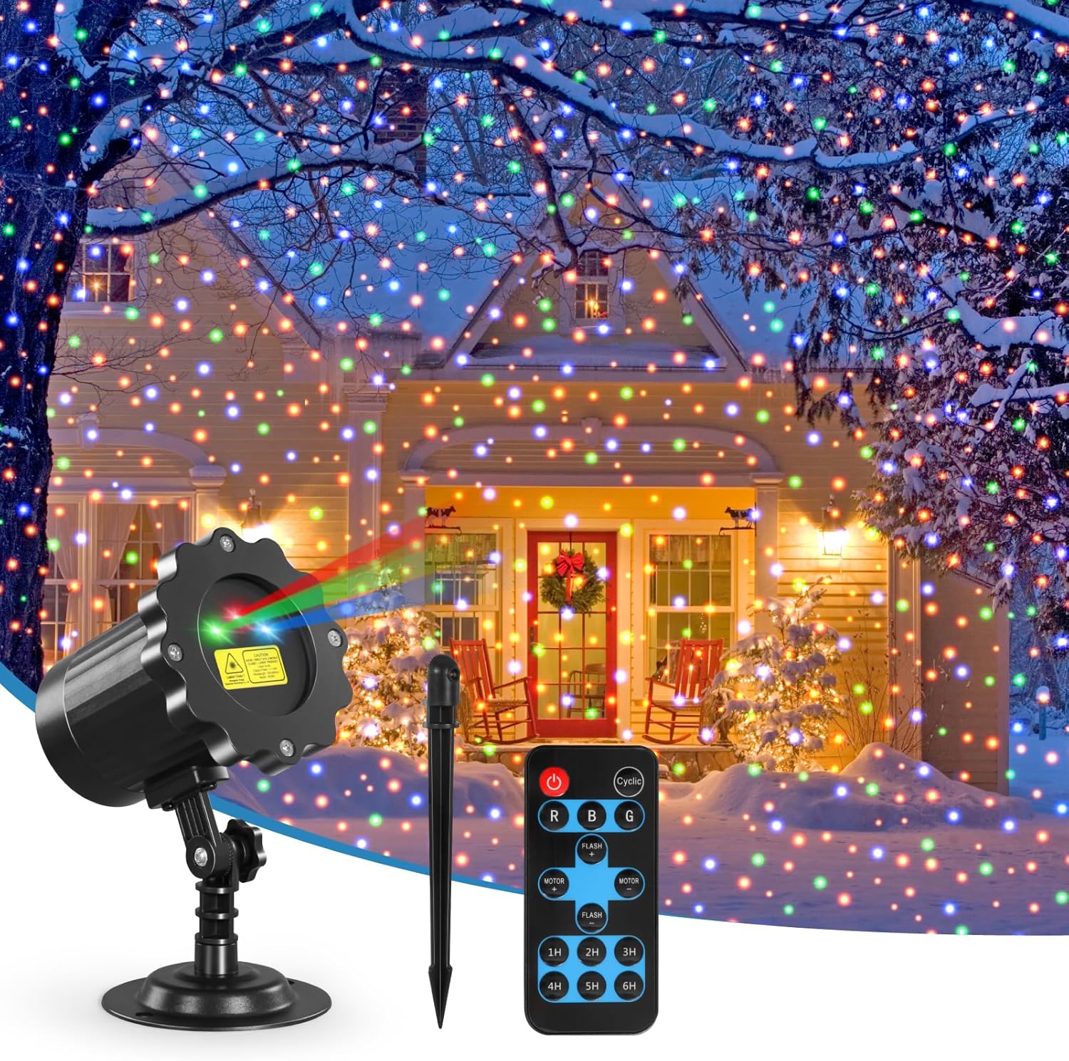 3 Colors Moving Starry Lights Show - Remote Control - IP65 Waterproof