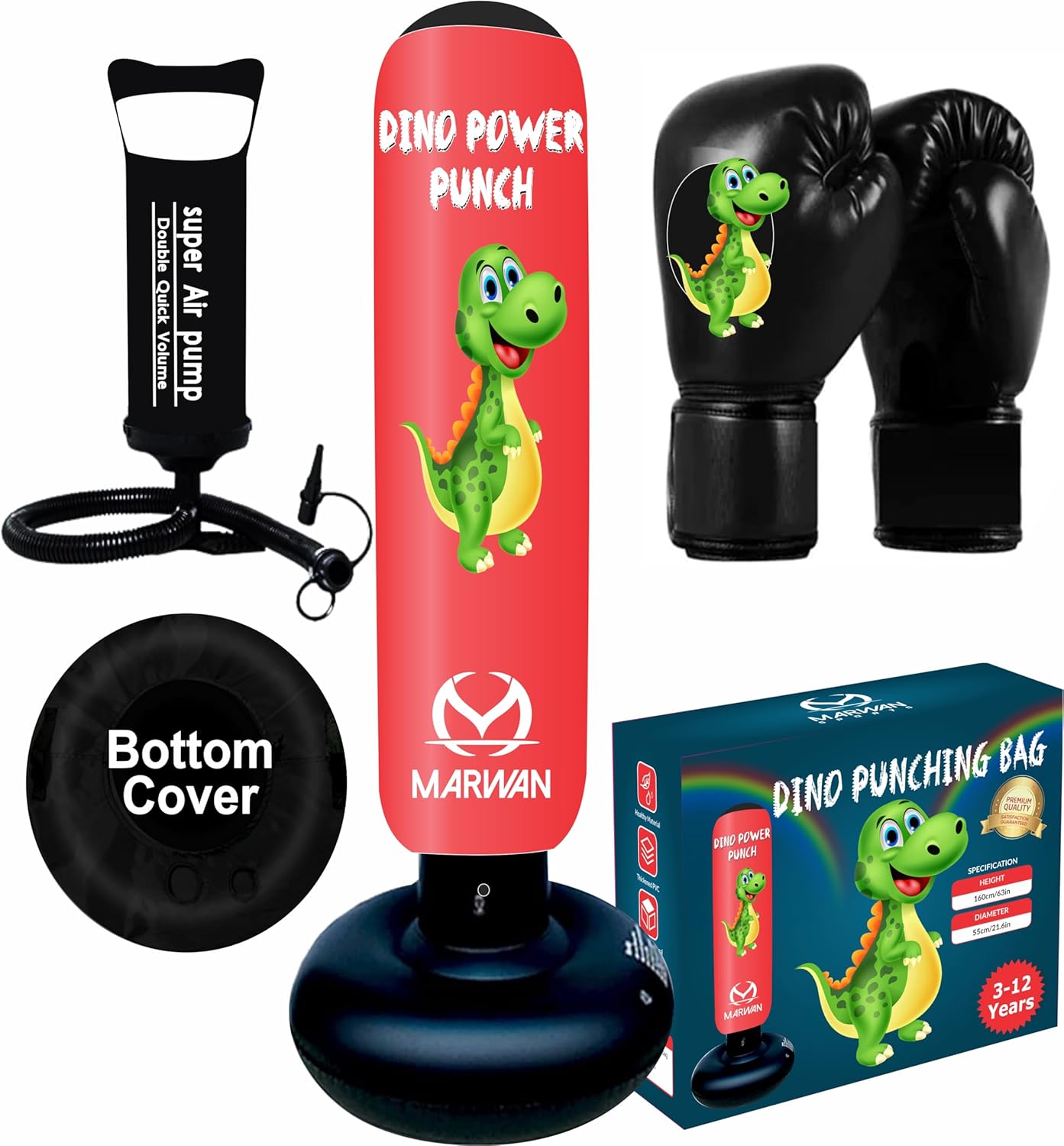 Durable Inflatable Kids Punching Bag for Karate and Boxing Fun
