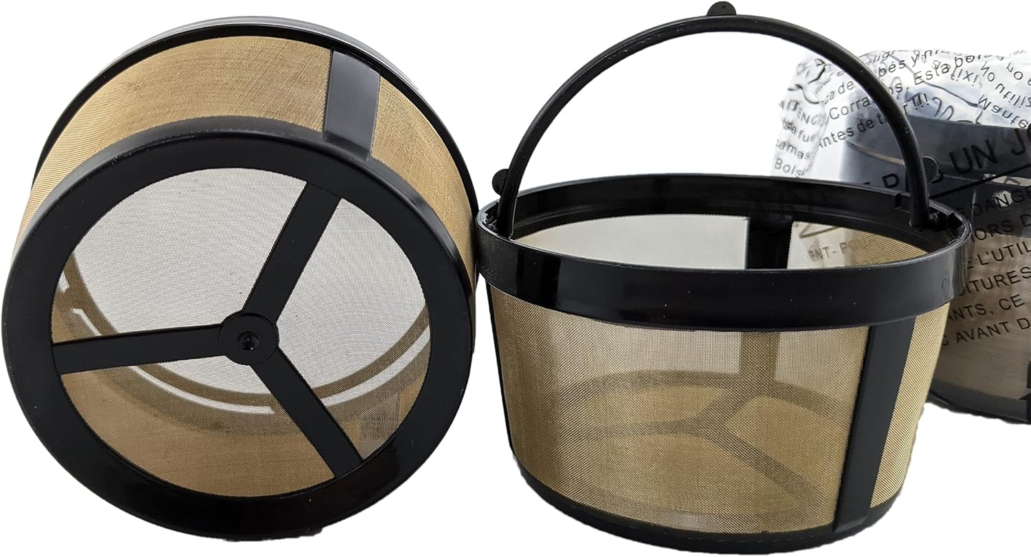 Universal Gold Tone Coffee Filter 2-Pack: Perfect Fit for Any Drip Coffeemaker!