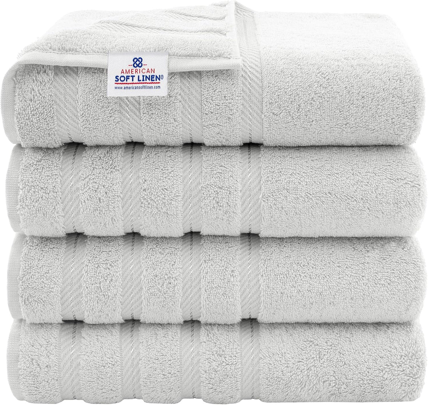 Luxury 4 Piece Bath Towel Set, 600 GSM Cotton Turkish Towels