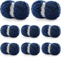 Chunky Yarn for Hand Knitting - 8 Pack Super Bulky Navy Blue