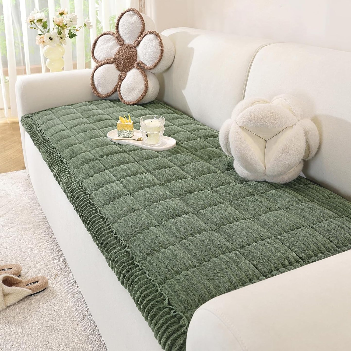 Couch Cover for Dogs Washable, Soft Fuzzy Sofa Protector