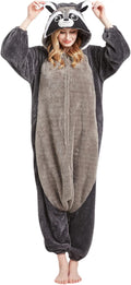 DarkCom Raccoon Onesie Costume for Adults - Cozy Pajamas