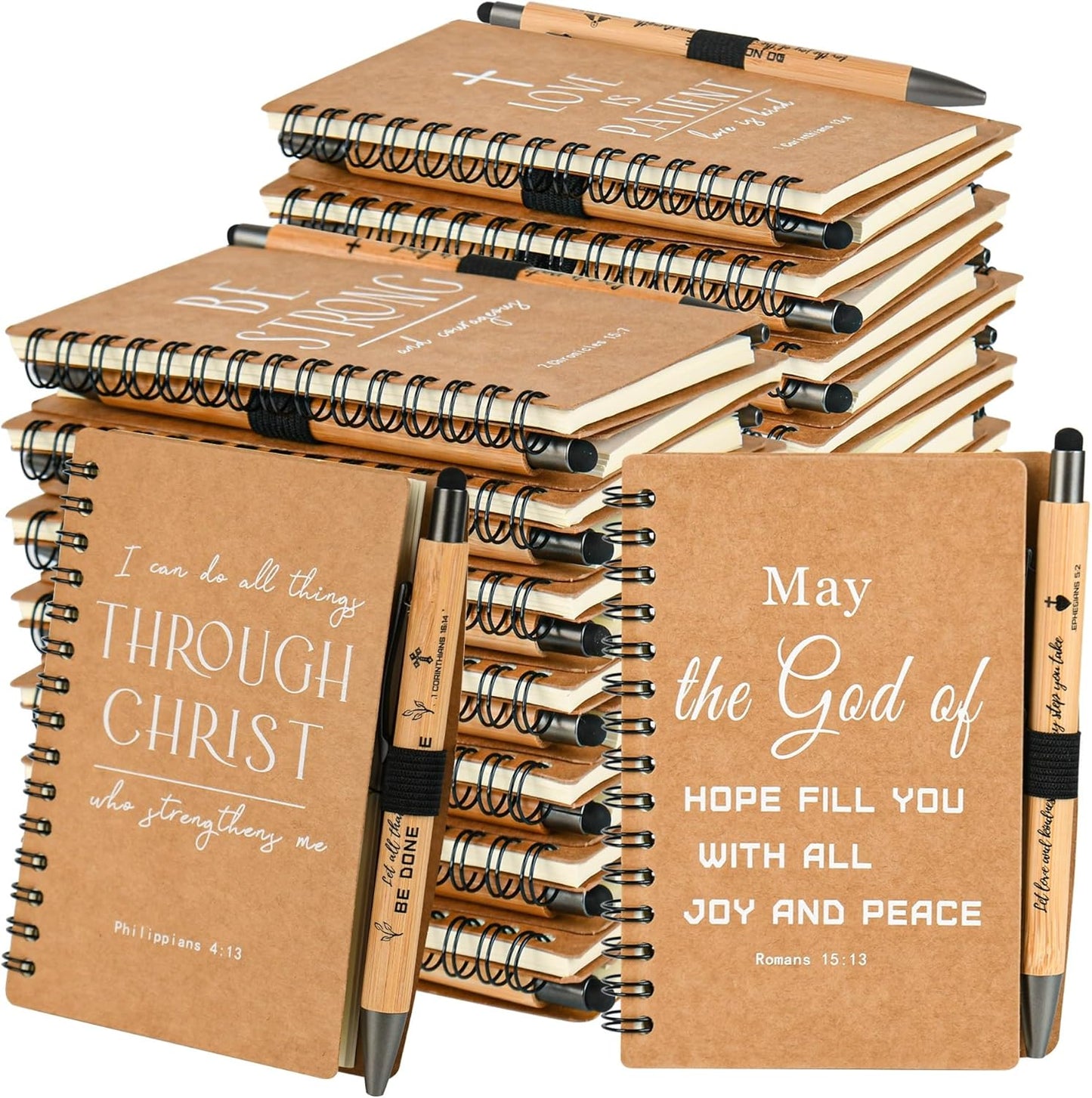 Christian Prayer Journal Spiral Notebooks Bulk with Pens for Gifts