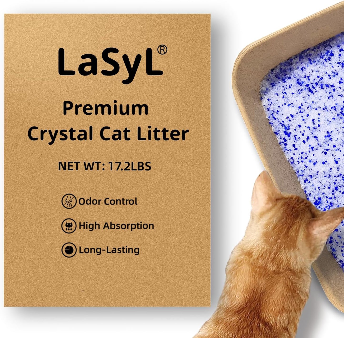 LaSyL Premium Crystal Cat Litter for Superior Odor Control