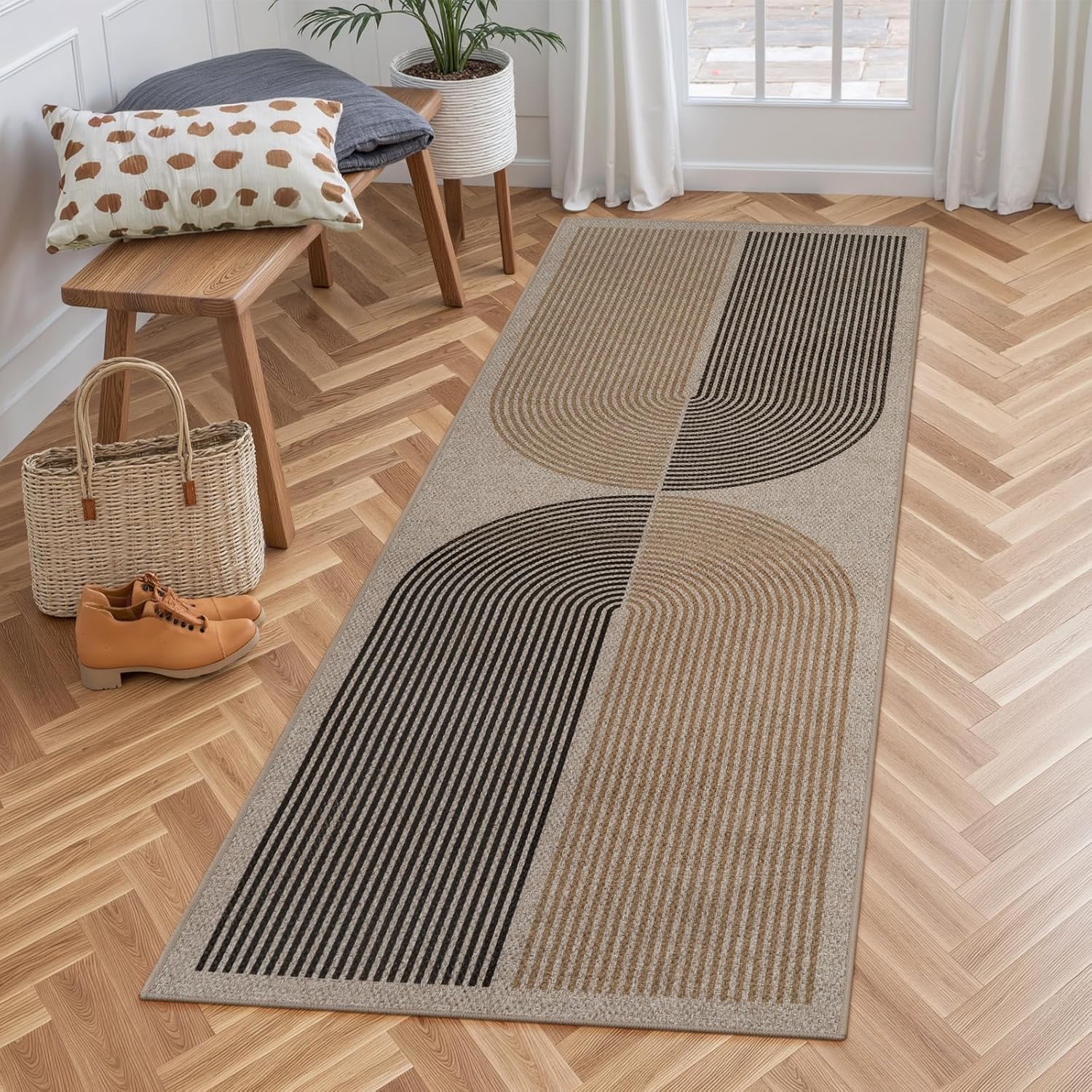 Lahome Modern Rainbow Easy Jute Rug for Stylish Spaces