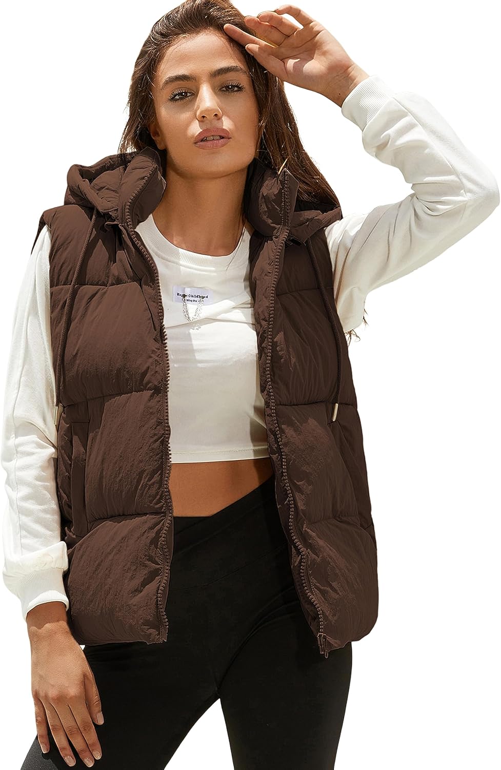 Tanming Black Puffer Vest for Women - Stylish Winter Outerwear