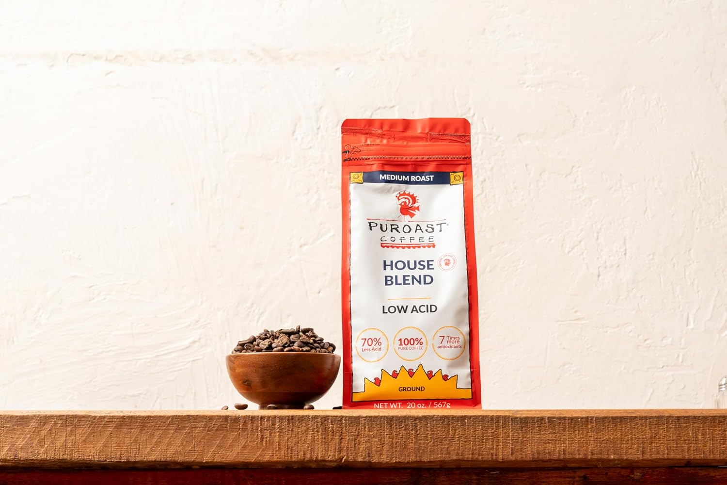 Puroast Low Acid Coffee Ground - Smooth Flavor, No Bitter Aftertaste