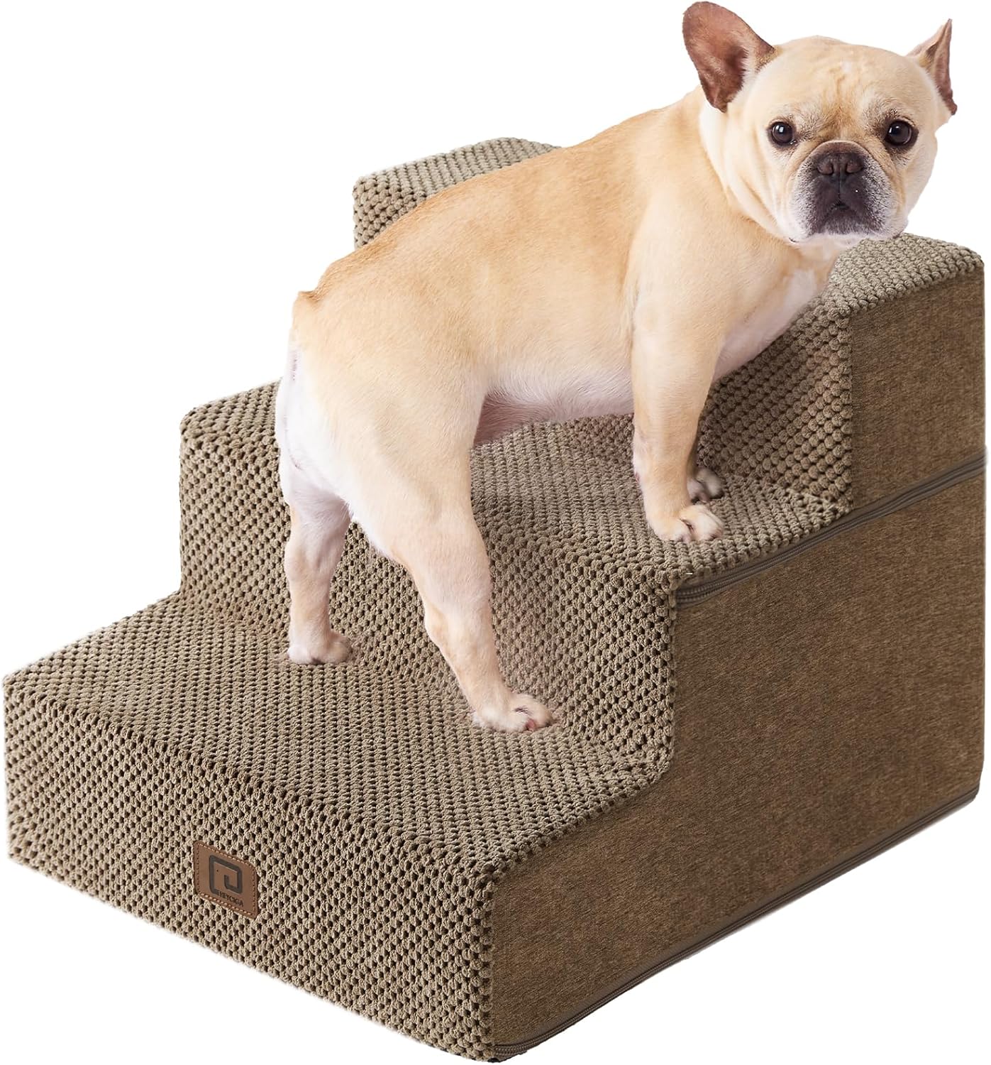 EHEYCIGA Dog Stairs for Small Dogs - 3-Step Pet Steps Indoor