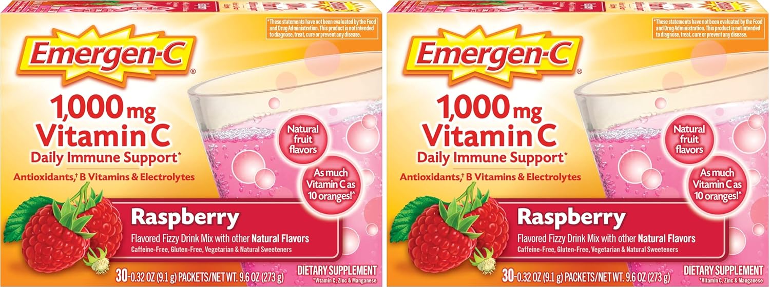 Emergen-C Raspberry Flavor Fizzy Drink Mix with Vitamin C
