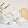 Herogo 18 Piece Stoneware Dinnerware Set for 6 - Speckled White